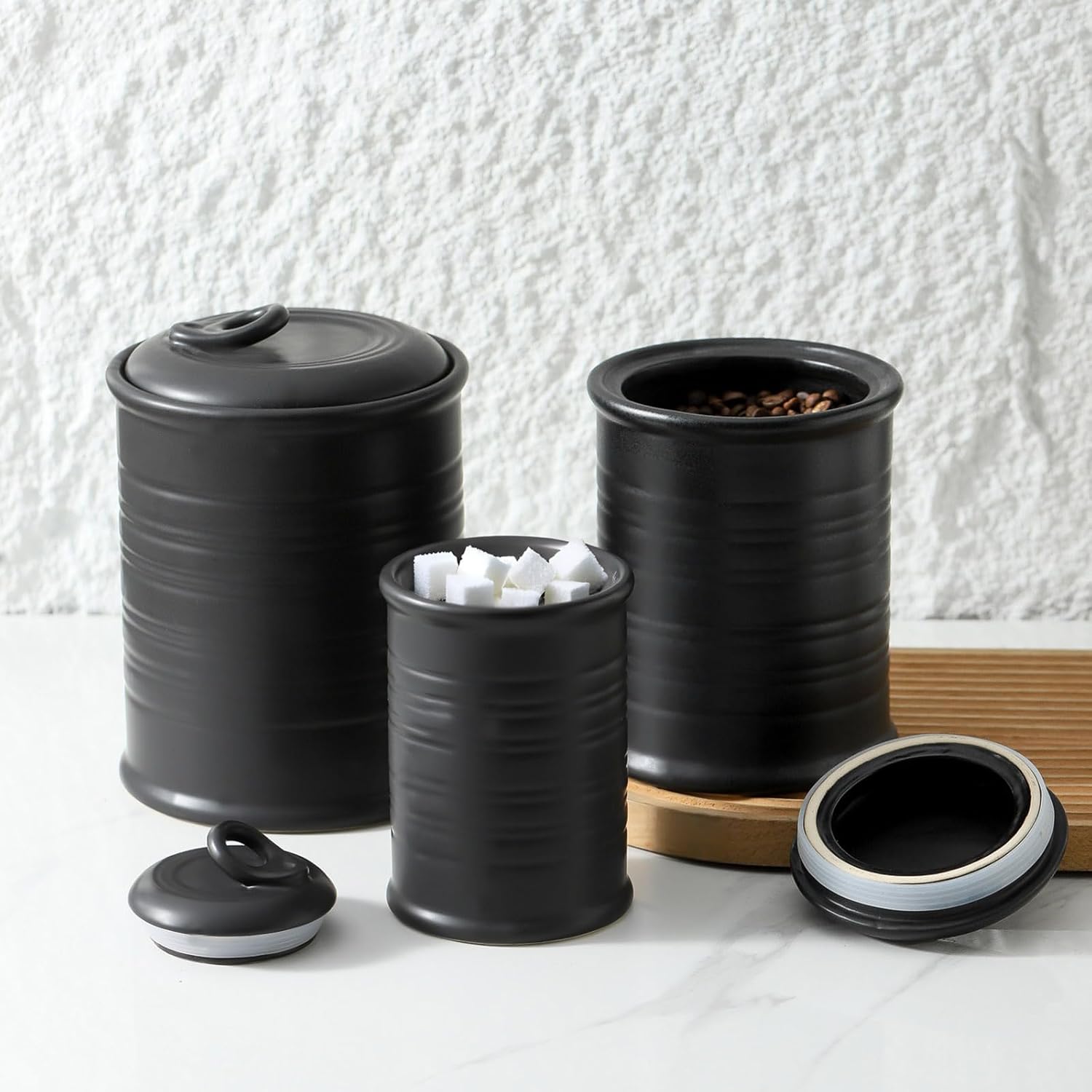 Nihow SET OF 3 CANISTER Matte Black