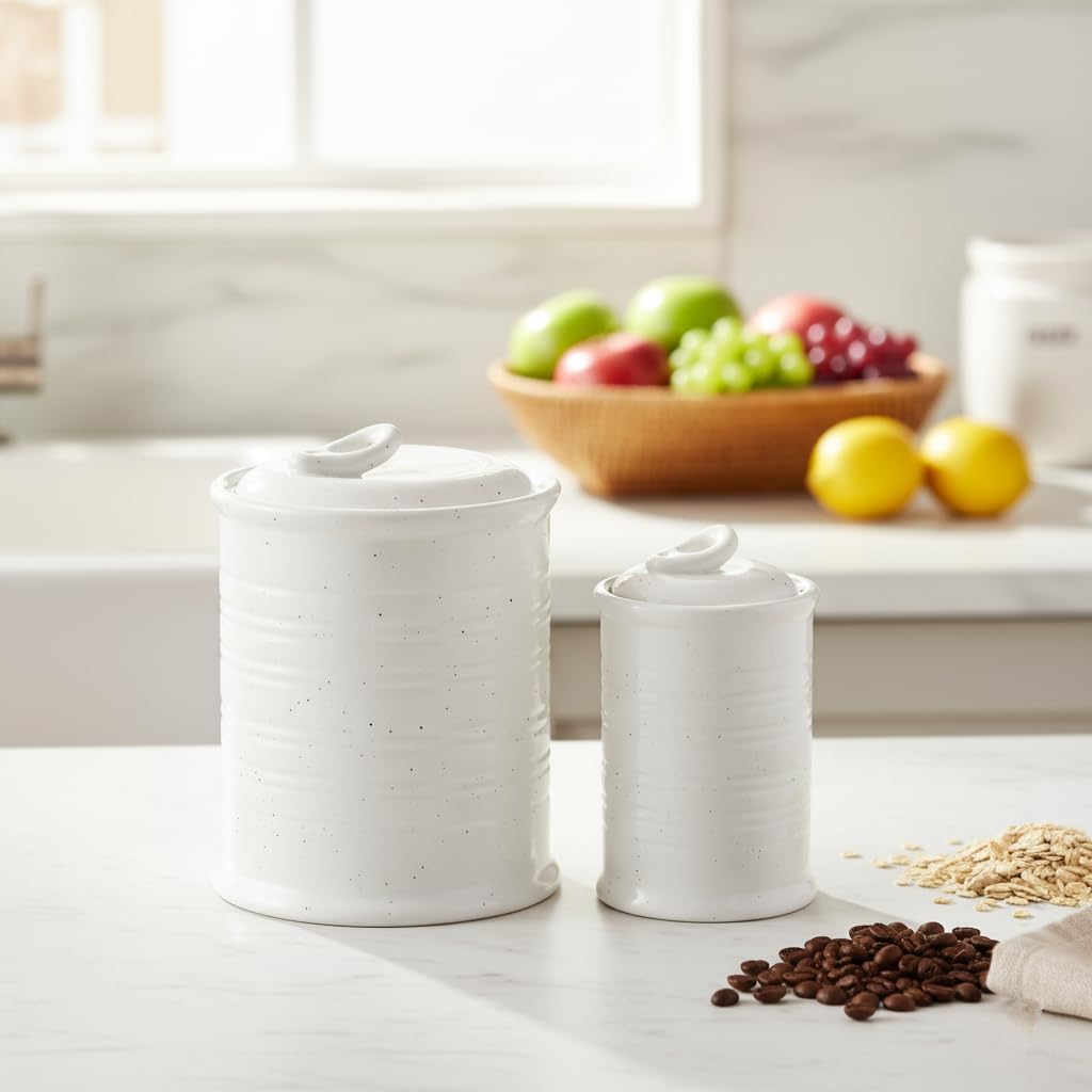 Nihow SET OF 2 CANISTER Matte White