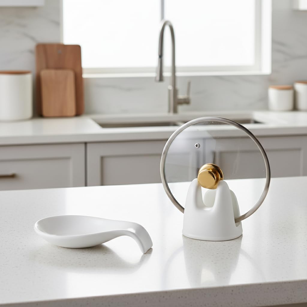 Nihow Pot Lid Holder Matte White
