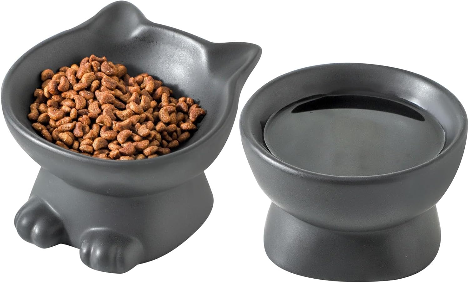 Nihow SET OF 2 SMALL CAT BOWL Matte Black